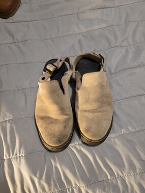 Dr. Martens Beige Suede Carlson Clogs